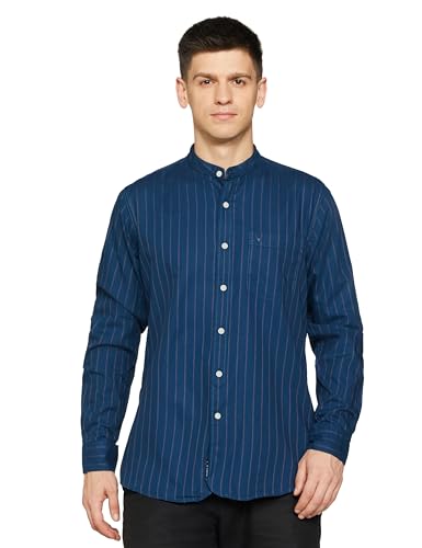 Allen Solly Men Cotton Regular Fit Mandarin Collar Shirt - Image 2