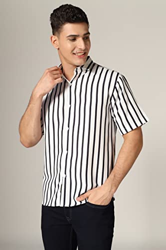 Leriya Fashion Men's Striped Regular Fit Shirt |Casual Shirts for Men | Stylish Printed | Rayon Half - Authentic Leriya Clothing | UrbanThreads - Image 5