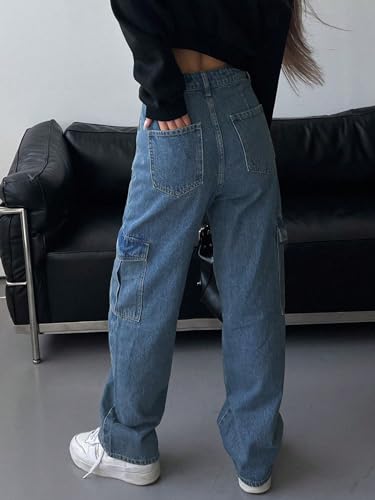 Leriya Fashion Women's Wide Leg Fit High Rise Baggy | Wide Leg Jeans High Waist | Bell Bottom | Carg - Authentic Leriya Clothing | UrbanThreads - Image 3