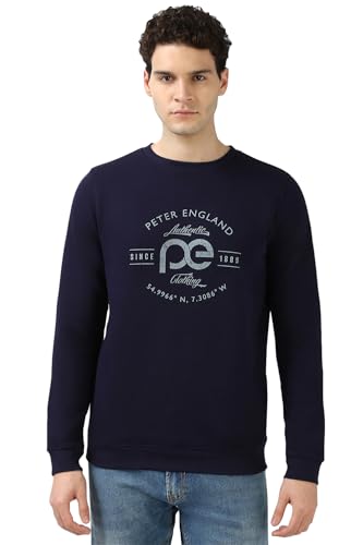 Peter England Men's Cotton Blend Round Neck Sweatshirt - Image 2