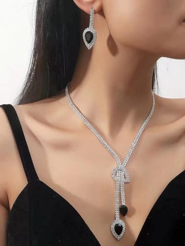 Shining Diva Crystal Diamond Necklace Jewellery Set for Women - Image 4