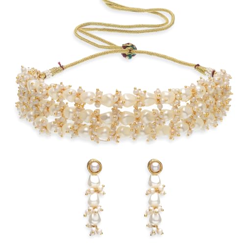 Shining Diva Traditional Pearl Necklace Set for Women - Image 2