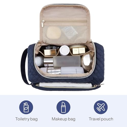 Lyrovo Makeup Pouch Bag Quilted Toiletry Organizer - Image 5