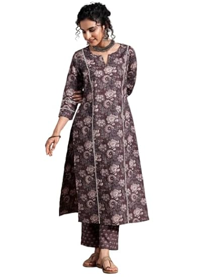 Libas Womens Printed Cotton Straight Kurta With Trousers - Authentic Libas Clothing | UrbanThreads