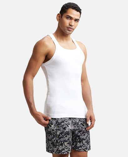 Jockey US26 Men's Super Combed Cotton Rib Gym Vest - Image 3
