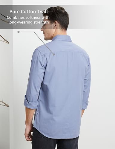 Symbol Men's Casual Washed Cotton Twill Shirt Regular Fit - Image 4