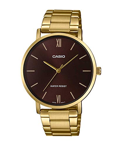 Casio Classic Analogue Watch Gold Brown - Image 2