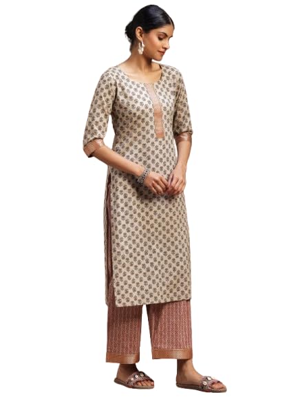 Libas Printed Cotton Kurta Palazzo Set | UrbanThreads.in - Image 2
