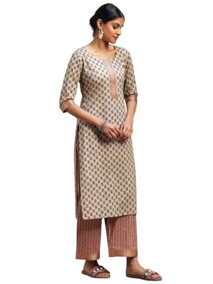 Libas Printed Cotton Kurta Palazzo Set | UrbanThreads.in