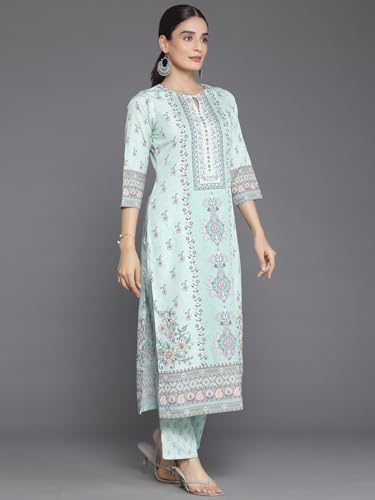 Libas Womens Printed Crepe Straight Kurta With Trousers and Dupatta - Authentic Libas Clothing | UrbanThreads - Image 3