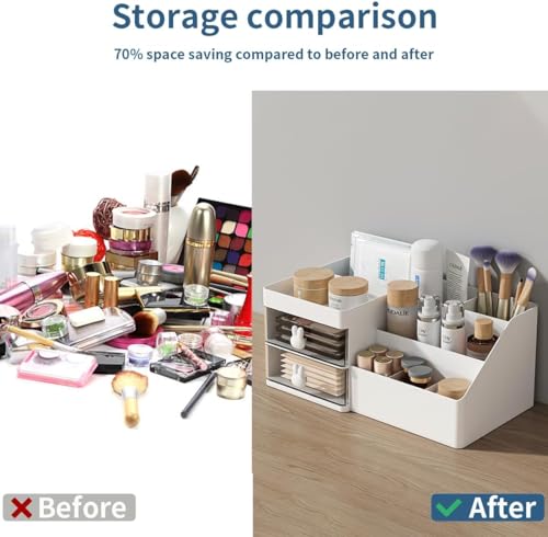 House of Quirk 2 Drawer Makeup Organizer Clear Storage - Image 5