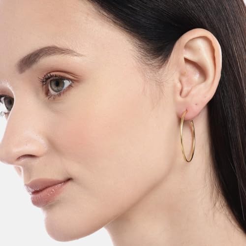 ZAVYA 925 Sterling Silver Minimal Minimal Gold Plating Hoop Earrings | | Gift for Women and Girls | - Authentic ZAVYA Accessories | UrbanThreads - Image 4