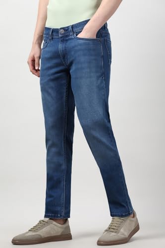 Peter England Men's Slim Tapered Jeans Mid Wash - Image 3