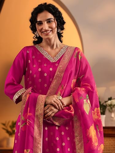 Libas Art Silk Blend Kurta Set - Elegant Woven Design | UrbanThreads.in - Image 5