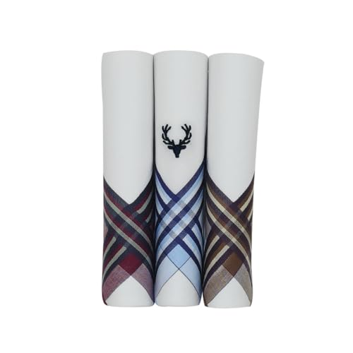 Allen Solly Men's Cotton Handkerchief Pack of 3 - Maroon, Blue, Khaki - Image 2