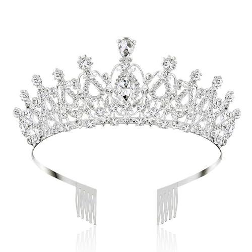 Shining Diva Crystal Tiara Crown Headband for Women - Image 2