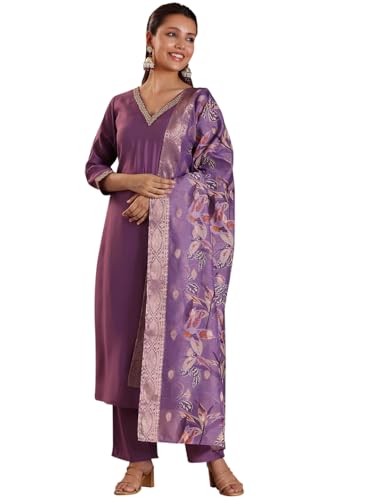 Libas Silk Blend Kurta Set - Elegant Ethnic Wear | UrbanThreads.in - Image 2