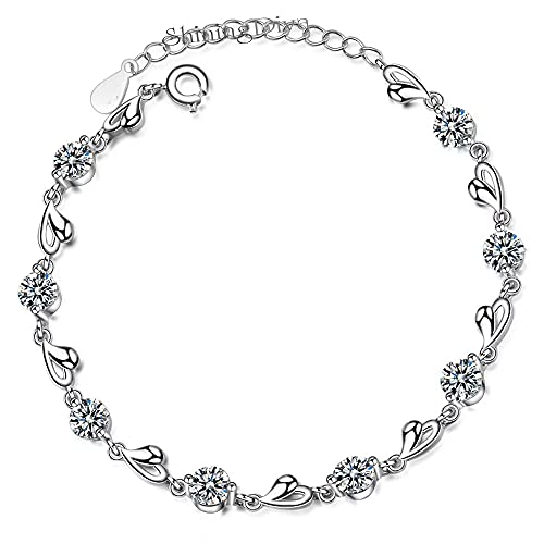 Shining Diva Platinum Plated Austrian Crystal Heart Bracelet - Image 2