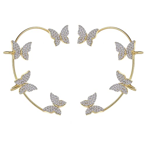 Shining Diva Zircon Butterfly No Piercing Ear Cuff Earrings - Image 2