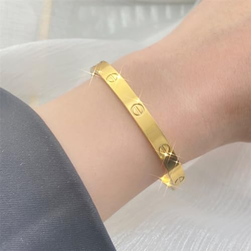 Shining Diva 18K Gold Plated Stainless Steel Crystal Bracelet - Image 4