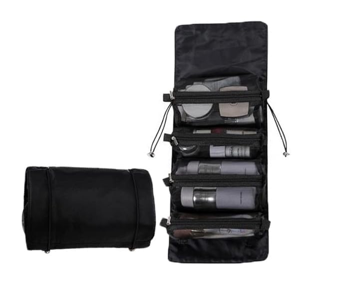SANWALSA Nylon Black 4-in-1 Hanging Makeup Pouch Kit - Image 2