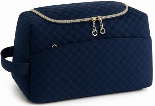 Lyrovo Makeup Pouch Bag Quilted Toiletry Organizer - Image 2