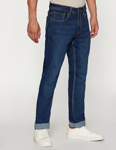 Peter England Men's Tapered Fit Mid Rise Stretchable Twill Jeans - Image 5