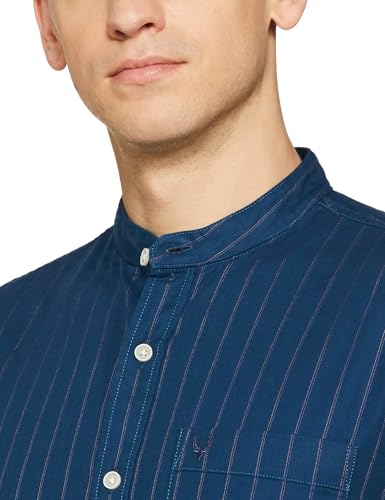 Allen Solly Men Cotton Regular Fit Mandarin Collar Shirt - Image 4