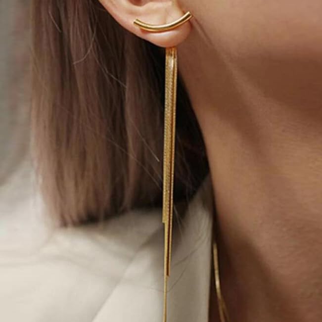 UrbanThreads Gold Tassel Earrings - Image 4
