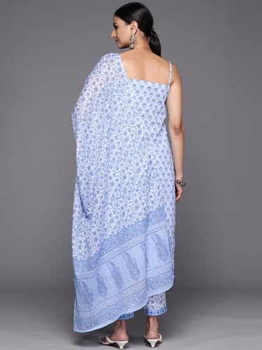 Libas Womens Printed Cotton Straight Kurta With Trousers and Dupatta - Authentic Libas Clothing | UrbanThreads - Image 4