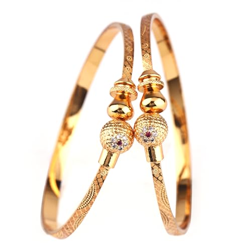 Shining Diva Set of 2 18k Gold Plated Adjustable Bracelets - Image 2