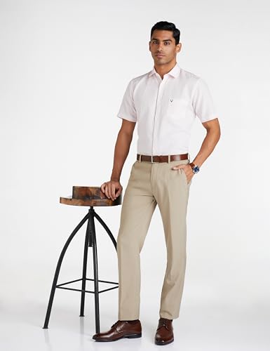 Allen Solly Men's Regular Fit Solid Half Sleeve Linen Shirt - Image 5