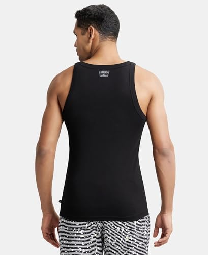 Jockey US26 Men's Super Combed Cotton Rib Gym Vest - Image 5