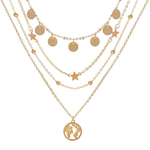 UrbanThreads Golden Layered Cubic Zirconia Necklace - Image 2