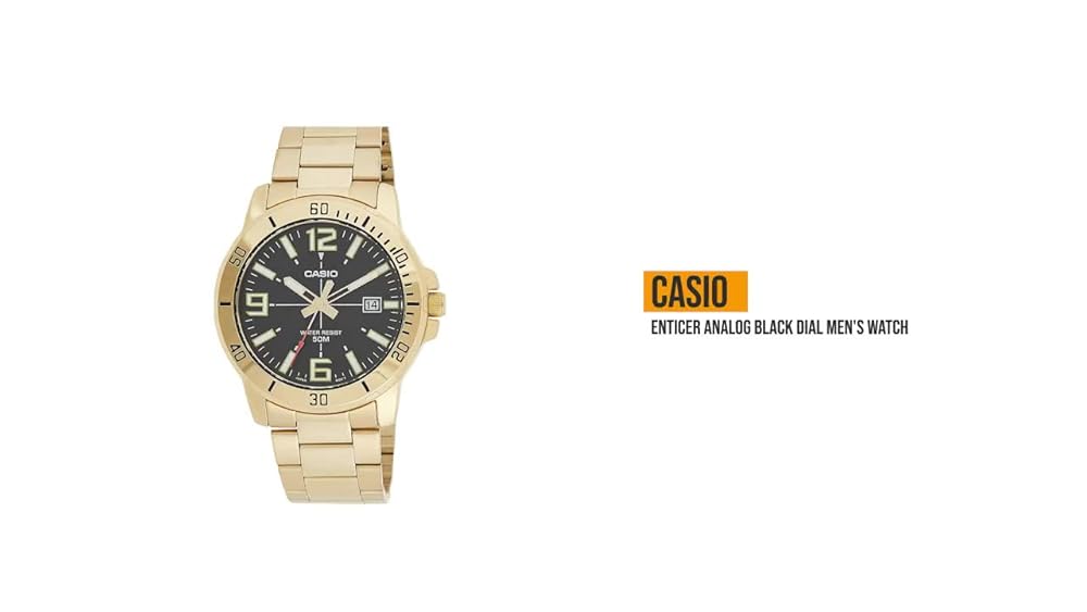 Casio Enticer Gold & Black Watch for Men - Image 3