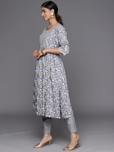 Libas Womens Yoke Design Viscose A-Line Kurta With Trousers and Dupatta - Authentic Libas Clothing | UrbanThreads - Image 3