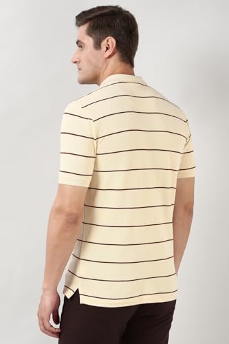 Peter England Men's Cotton-Polyester Breton Stripe Polo Shirt - Image 4