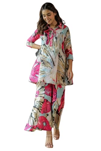 Leriya Fashion Women Ethnic Kurta Set | Rayon Co-Ord Set | Fancy Pajama Set | Pack of 2 | Floral Pri - Authentic Leriya Clothing | UrbanThreads - Image 2