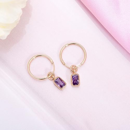 ZAVYA 925 Sterling Silver Purple Lavender Coloured Designer Rectangular Drop Rose Gold Plated Bali H - Authentic ZAVYA Fashion | UrbanThreads - Image 3
