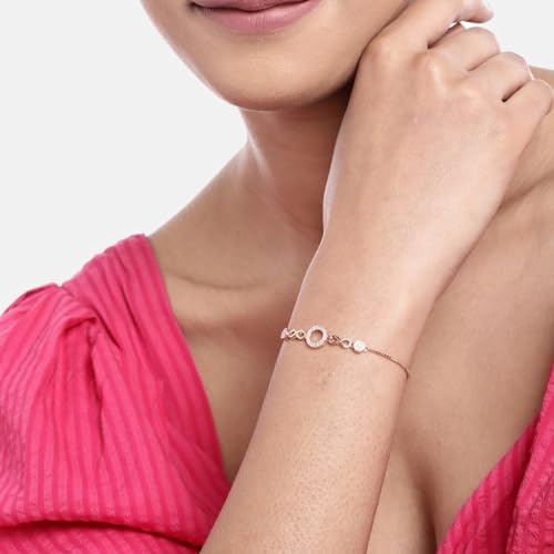 ZAVYA 925 Sterling Silver Cubic Zirconia Rose Gold Bracelet - Image 5