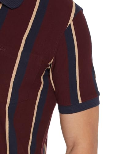 Peter England Men's 100% Cotton Vertical Striped Polo Shirt - Image 5
