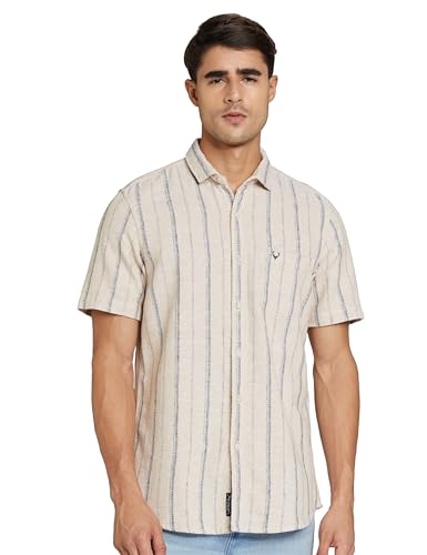 Allen Solly Men Cotton Blend Regular Fit Striped Casual Shirt - Image 2