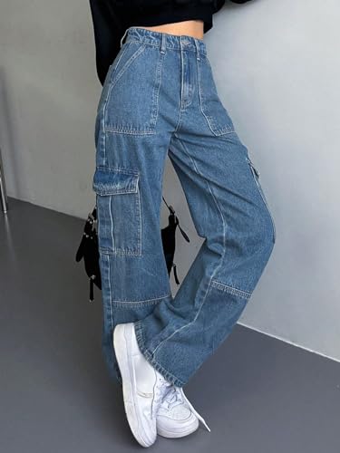 Leriya Fashion Women's Wide Leg Fit High Rise Baggy | Wide Leg Jeans High Waist | Bell Bottom | Carg - Authentic Leriya Clothing | UrbanThreads - Image 5