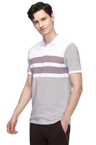 Peter England Men's Striped Regular Fit T-Shirt - Image 3