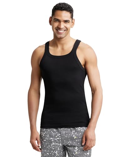 Jockey US26 Men's Super Combed Cotton Rib Gym Vest - Image 3
