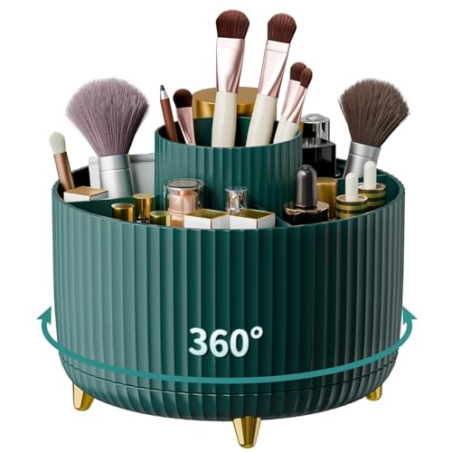 JIALTO 360° Rotating Green Makeup Brush Holder - Image 2