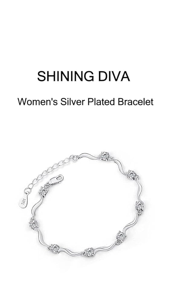 Shining Diva Crystal Bracelet Silver Plated - Image 3