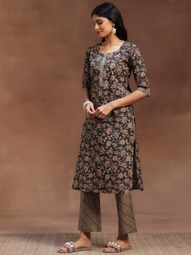 Libas Womens Printed Cotton Straight Kurta With Trousers and Dupatta - Authentic Libas Clothing | UrbanThreads - Image 5