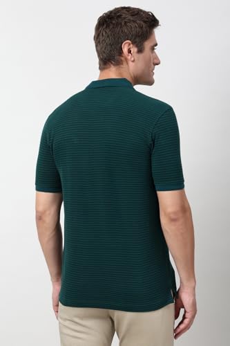 Peter England Men's Cotton-Polyester Fine Stripe Polo Shirt - Image 4