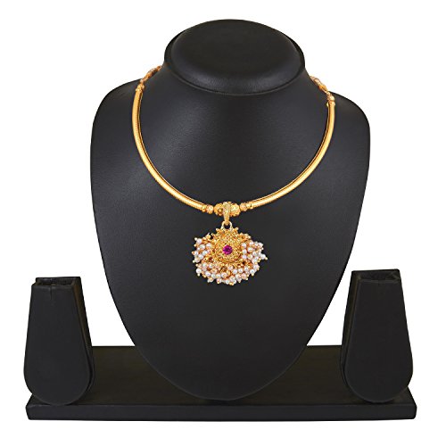 Shivansh Gold Plated Traditional Cluster Design Thushi Pipe Necklace Women - Image 5